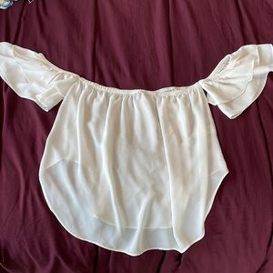 Off the shoulder with cuff sleeve top